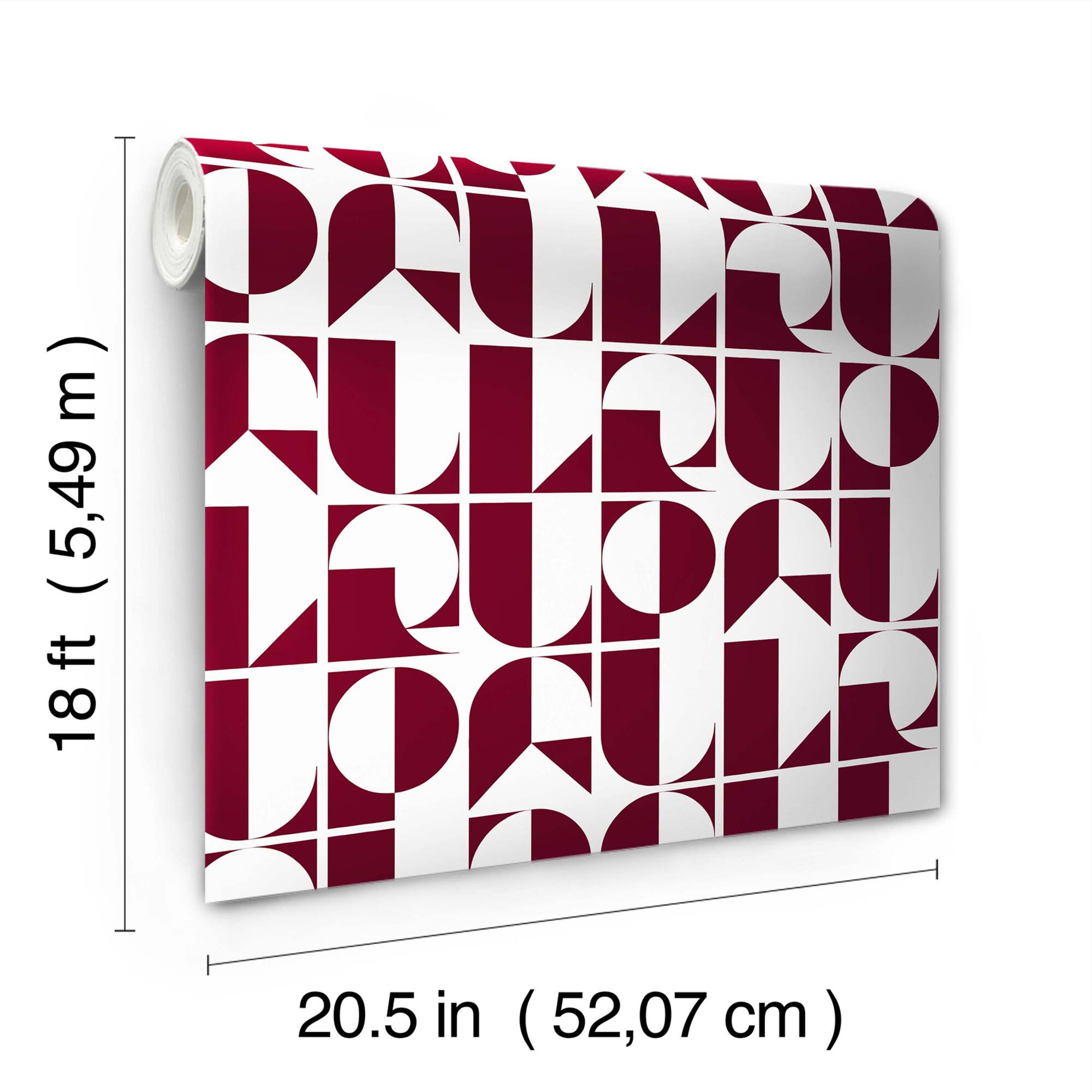 RuPaul RuDeco Oxblood Red Peel & Stick Wallpaper